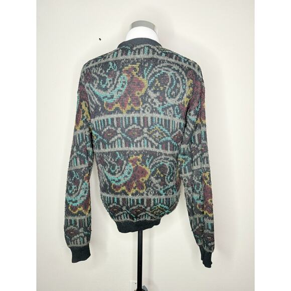 Vintage Cambridge Classics Cardigan Sweater Men Wool Button Knit 80s Mervyns Med - Picture 4 of 5